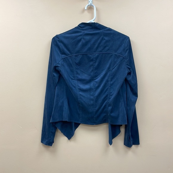 Kut from the Kloth Tayanita Faux Suede Draped Open Lightweight Blazer Blue XS - Picture 6 of 12
